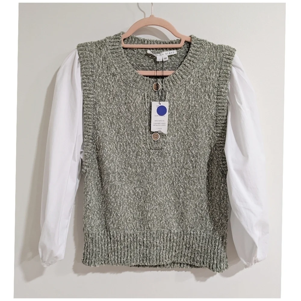 Veronica Beard Shawnet Mixed Media Pullover